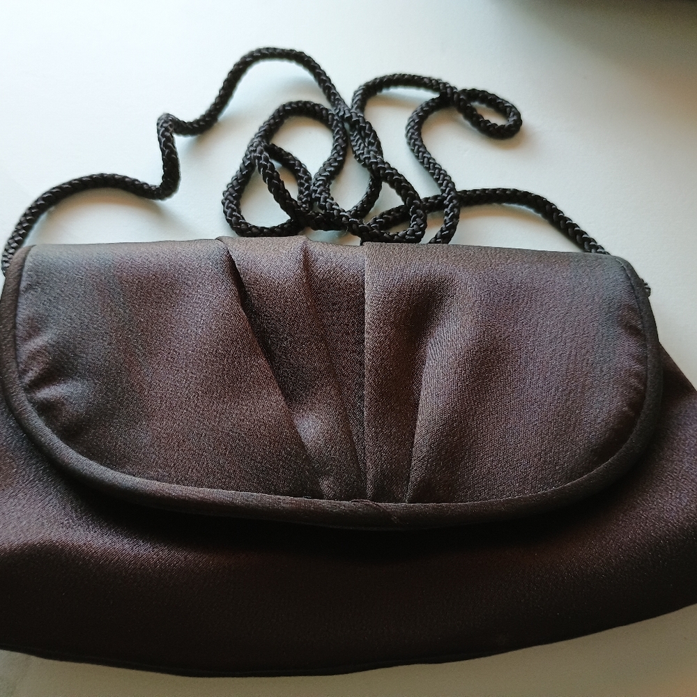 La Regale Women's Satin Crossbody Clutch With Rope Shoulder Strap